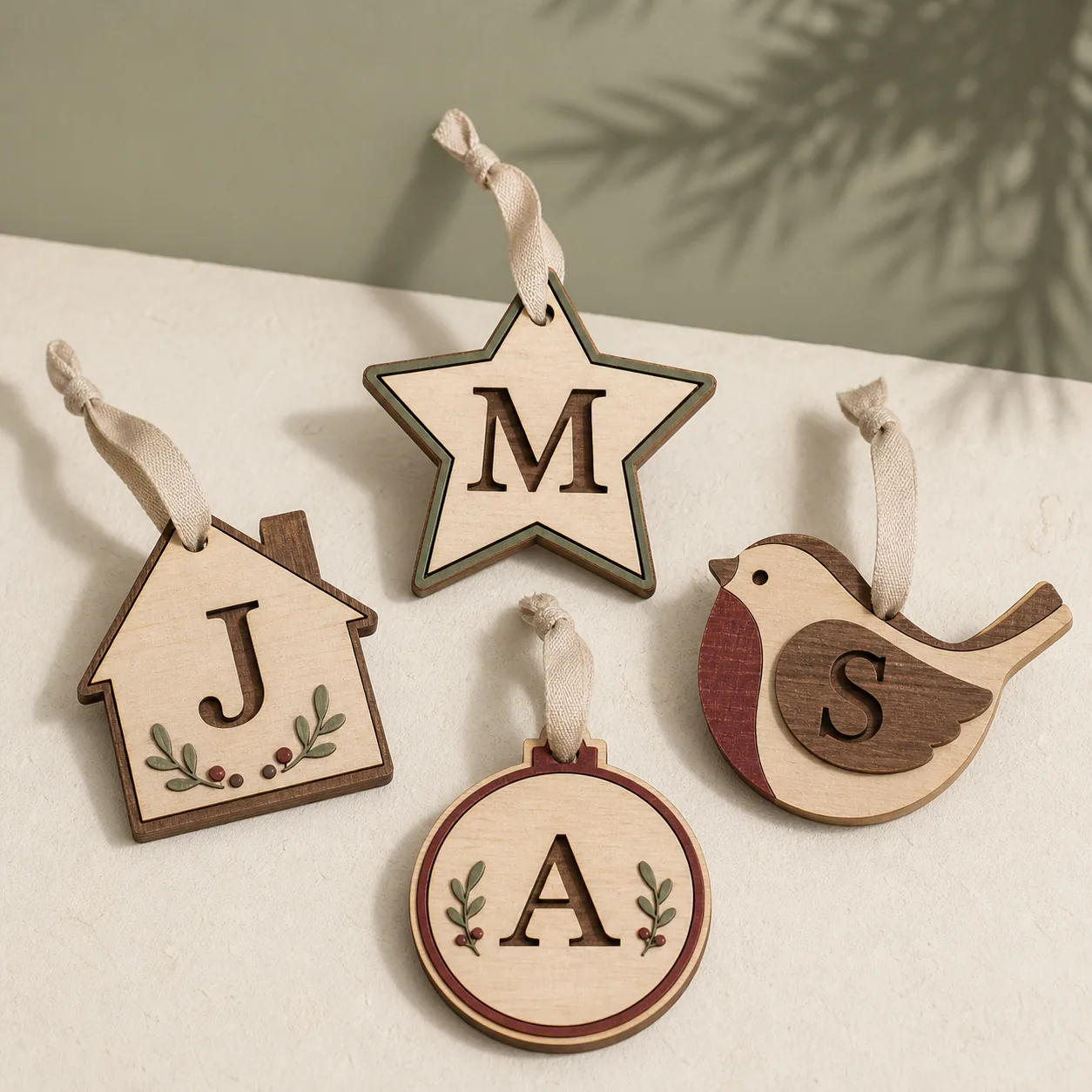 Initial Christmas Ornaments