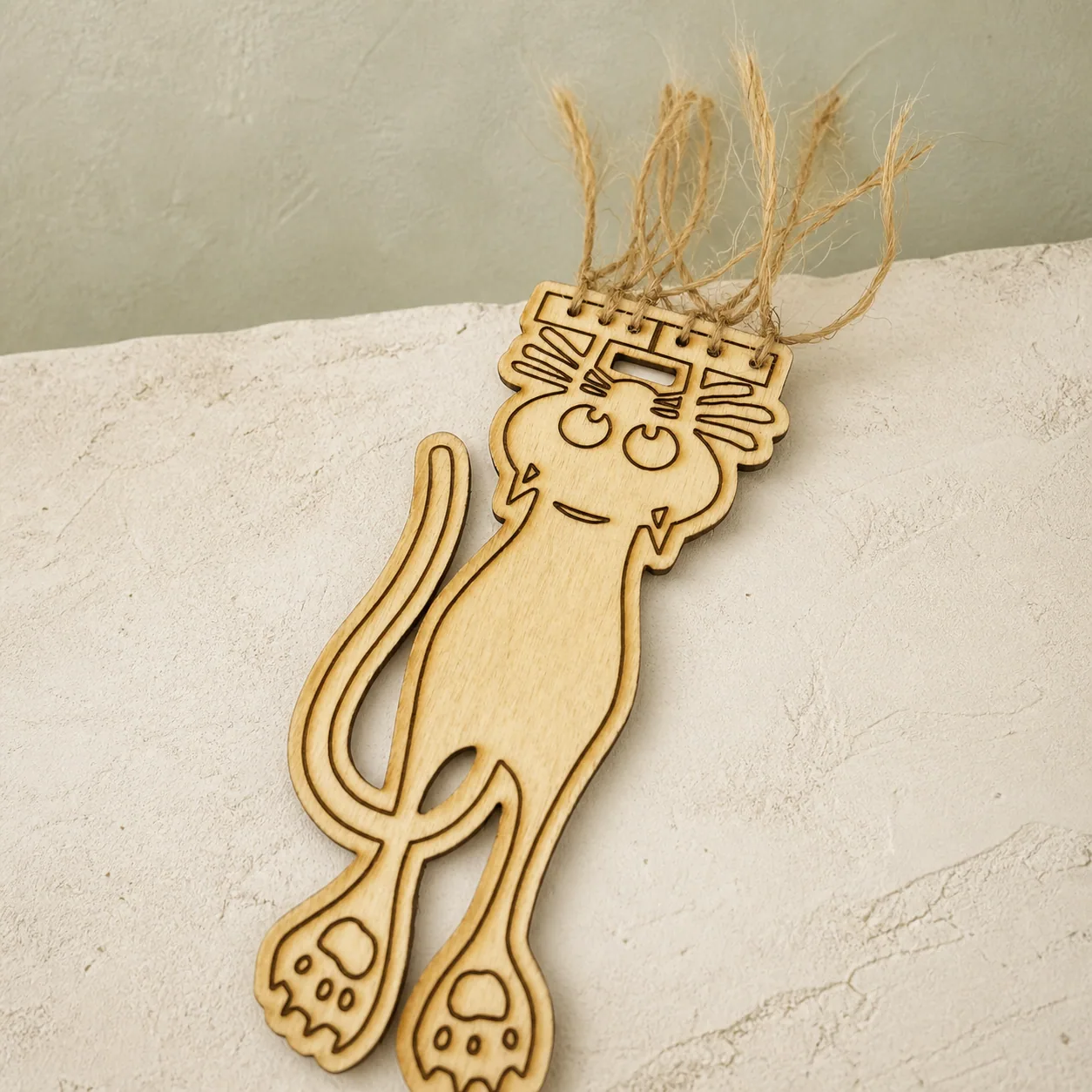 Personalised Wooden Bookmark With Strings