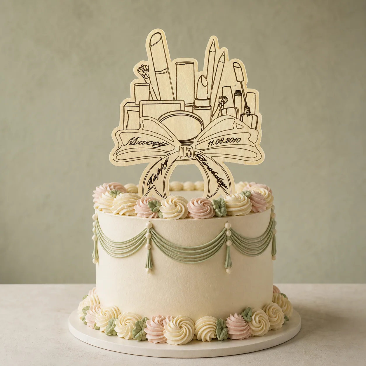Personalised Makeup Cake Topper
