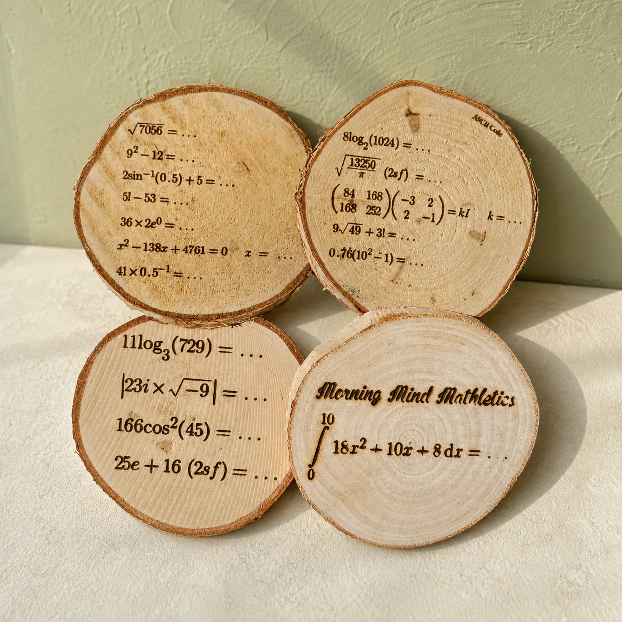 Mathematical Equations Wooden Coaster